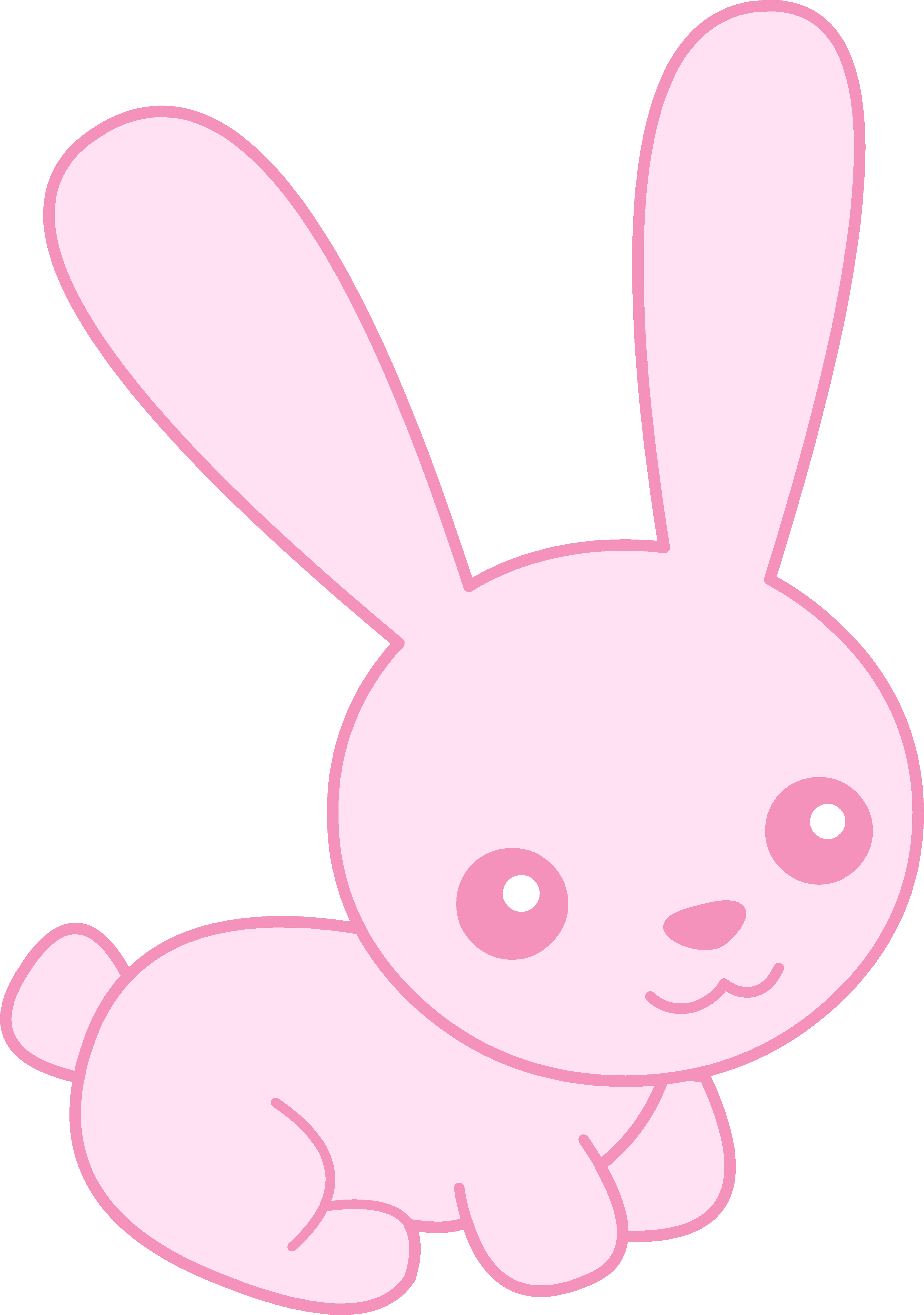 Cute Baby Rabbit Clipart - Pink Rabbit Cute (4018x5718), Png Download