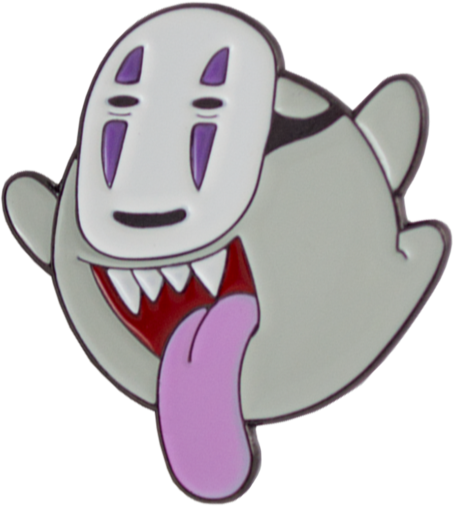 'king No-face' Spirited Away X Mario Enamel Pin Boo (1024x1024), Png Download