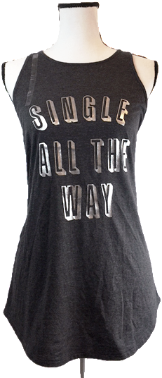 Victoria's Secret "single All The Way" Racerback Tank - Victoria's Secret (556x729), Png Download