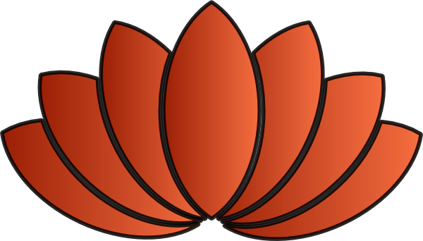 Lotus Clipart Orange (600x342), Png Download