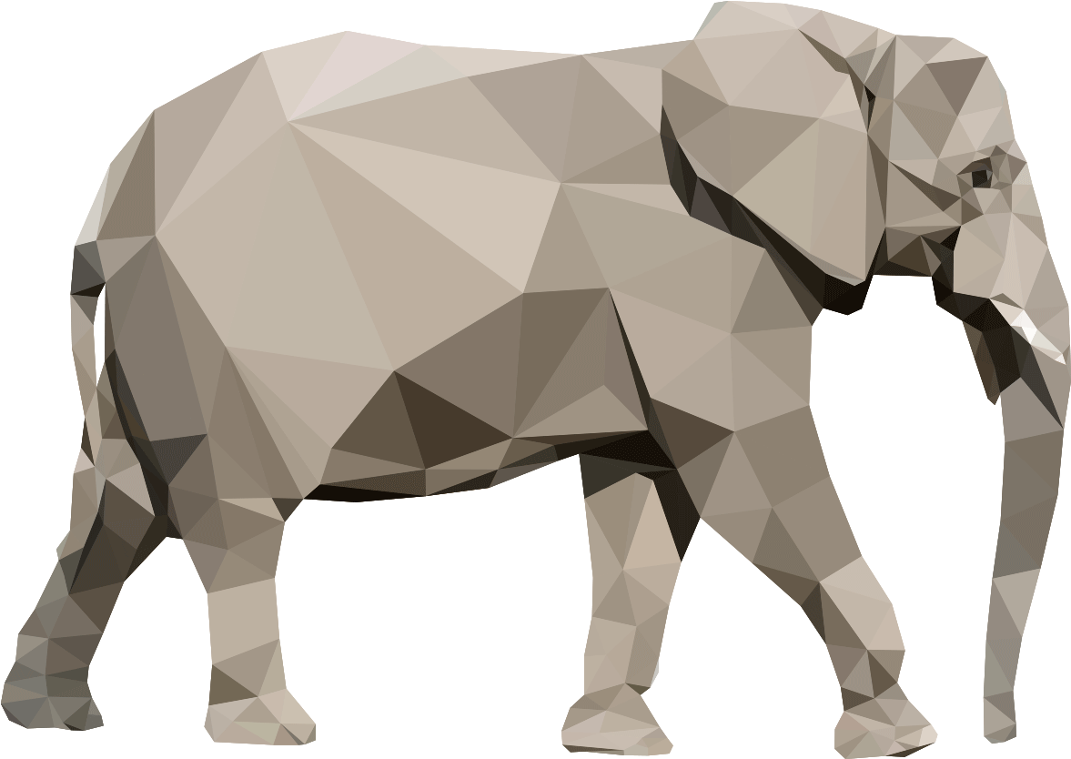 Sticker Origami Elephant Ambiance Sticker Col Jer A016 - Origami Animau Elephant (1200x1200), Png Download