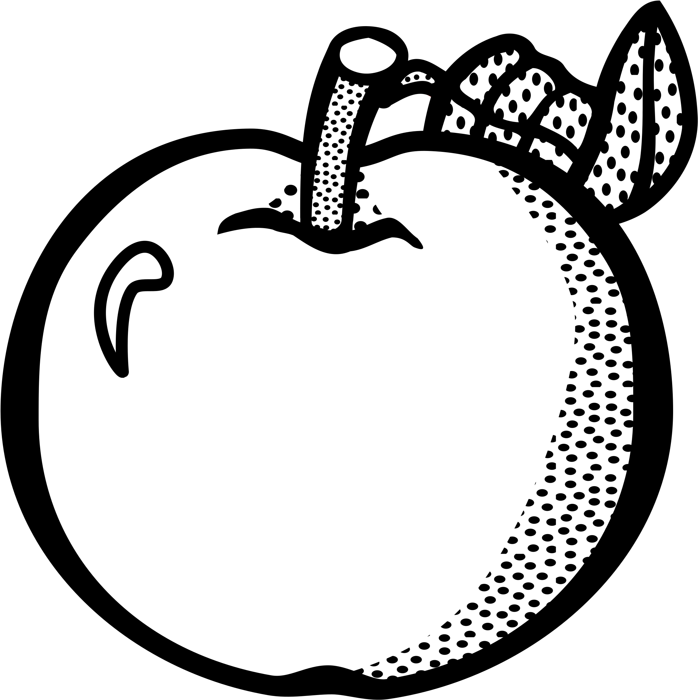 Fruit Apple Food Drawing Banana Free Commercial Clipart - Clipart Free Fruit Black And White (748x750), Png Download