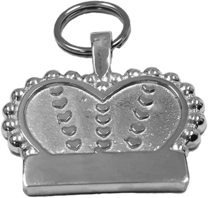 Medium Crown & Heart Tag Sterling Silver - Dog (1000x1000), Png Download