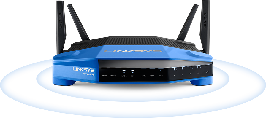 Top Ten Router - Linksys Wrt Ac1900 Dual-band+ Wi-fi Wireless Router (896x398), Png Download