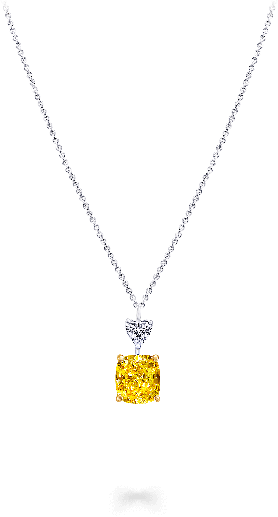 A Classic Graff Necklace Featuring A Cushion Cut Yellow - Locket (2000x2000), Png Download