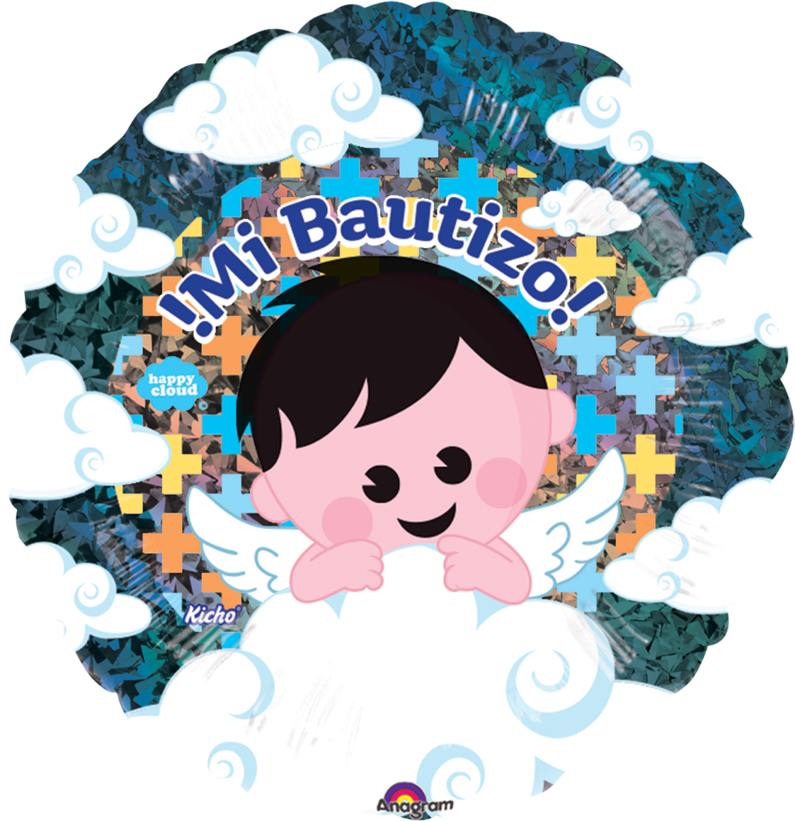 Happy Cloud Mi Bautizo Niño - Globos Felicidades (10) (1143x1200), Png Download