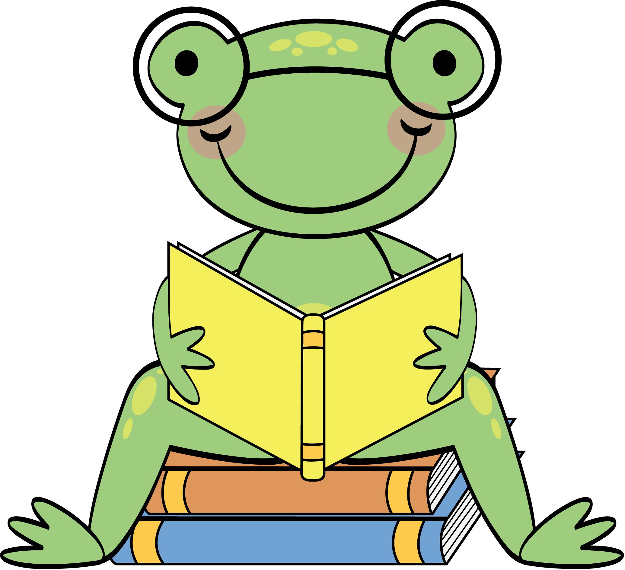 Best Reading Book Clip Art Frog Lily Pad - Frog Reading Clip Art (2071x1888), Png Download