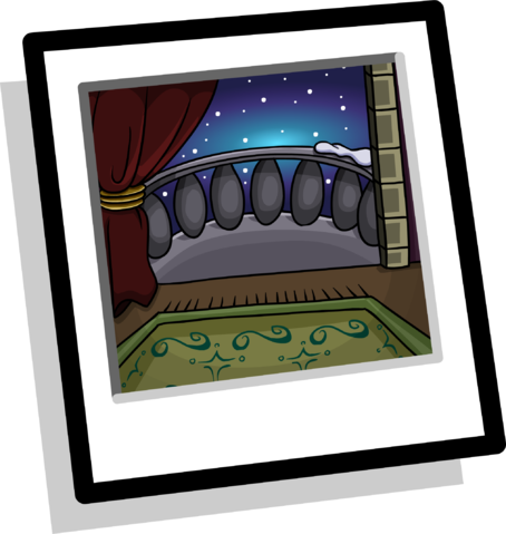 Balcony Background Icon - Club Penguin Purple Background (454x479), Png Download