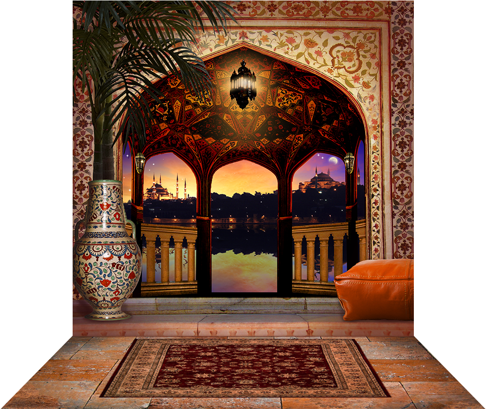 Arabian Balcony Backdrop - Amber Fort (1000x1000), Png Download