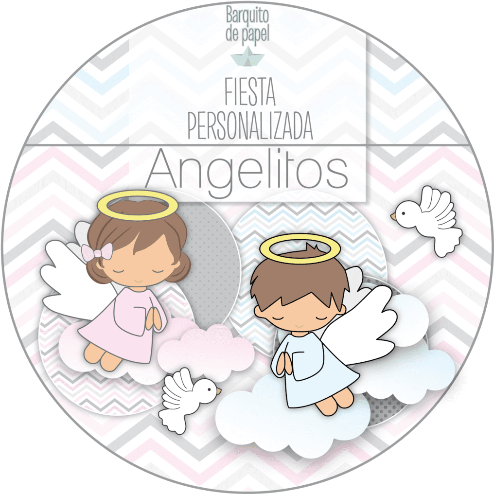 Fondos De Bautizo Png Kit Imprimible Personalizado - Barquito De Papel Angelitos (1024x1024), Png Download