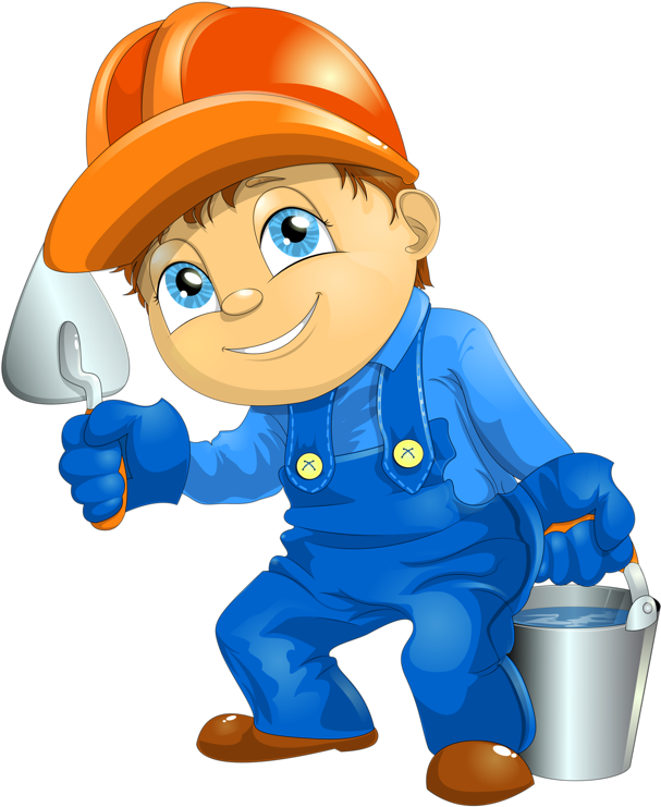 Handyman Clipart Bob The Builder - Brush Paint Png Man (625x800), Png Download