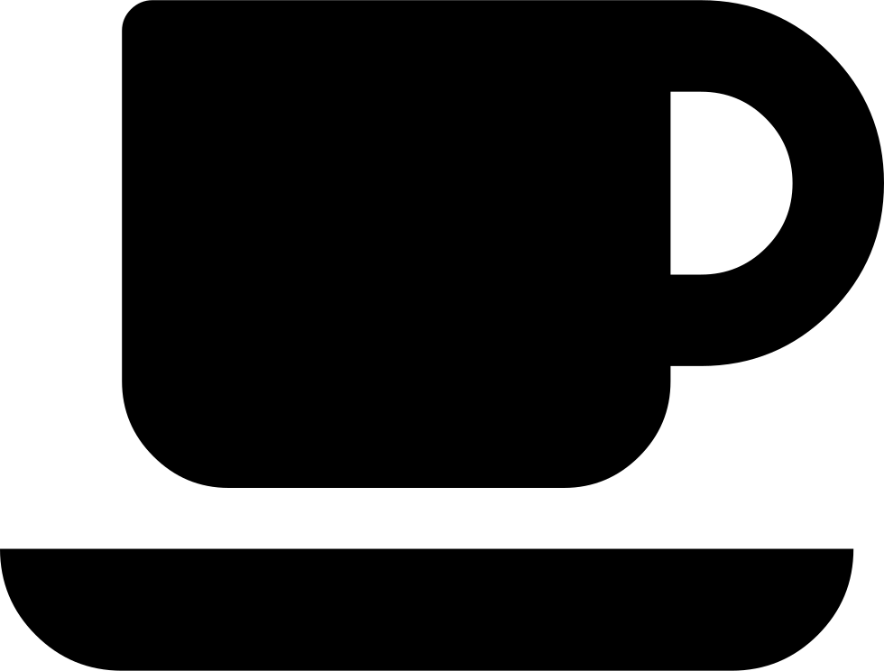 Coffee Cup On A Plate Black Silhouettes - Font Awesome Coffee Icon (980x744), Png Download