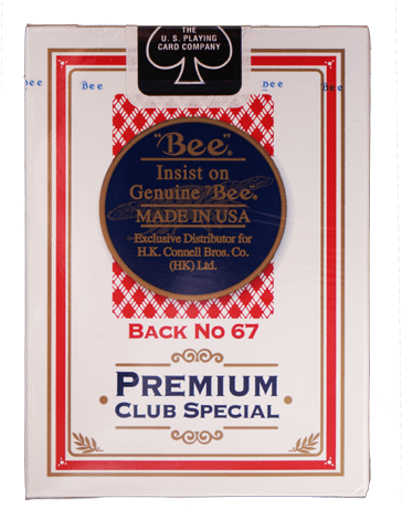 Bee Premium Club Special Playing Cards Back No67 - Label (800x800), Png Download