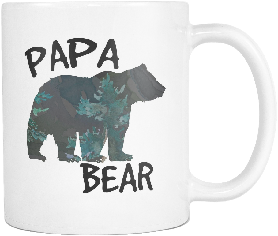 Papa Bear Forest Silhouette Coffee Mugs - Animal Farm Adventure Park (1000x1000), Png Download