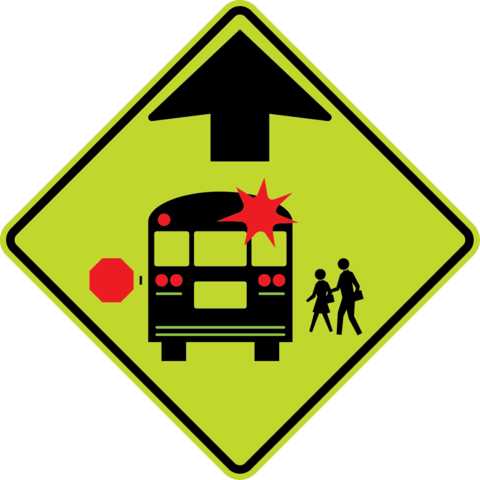 Bus Stop Ahead - U.s. Route 66 (480x480), Png Download