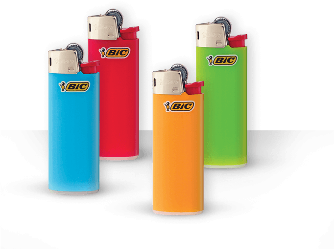 Four Mini Pocket Lighters - Bic Maxi Aansteker Oranje Bedrukken - 300 Stuks Incl. (703x515), Png Download