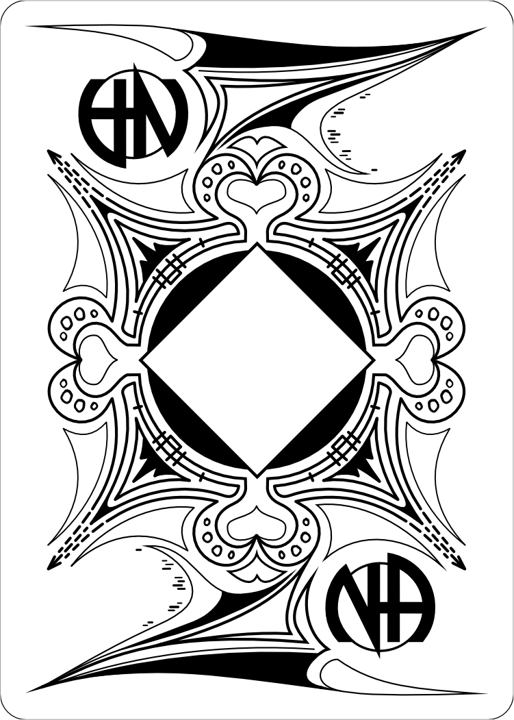 Black And White Na Card Back - Playing Card (751x1051), Png Download