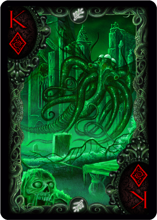 Back To New Cthulhu Bicycle Decks By Dann Kriss Games - Cthulhu Deck Of Cards (584x800), Png Download