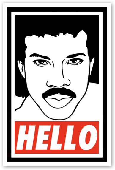 Obey Lionel Sticker - Lionel Richie (415x600), Png Download