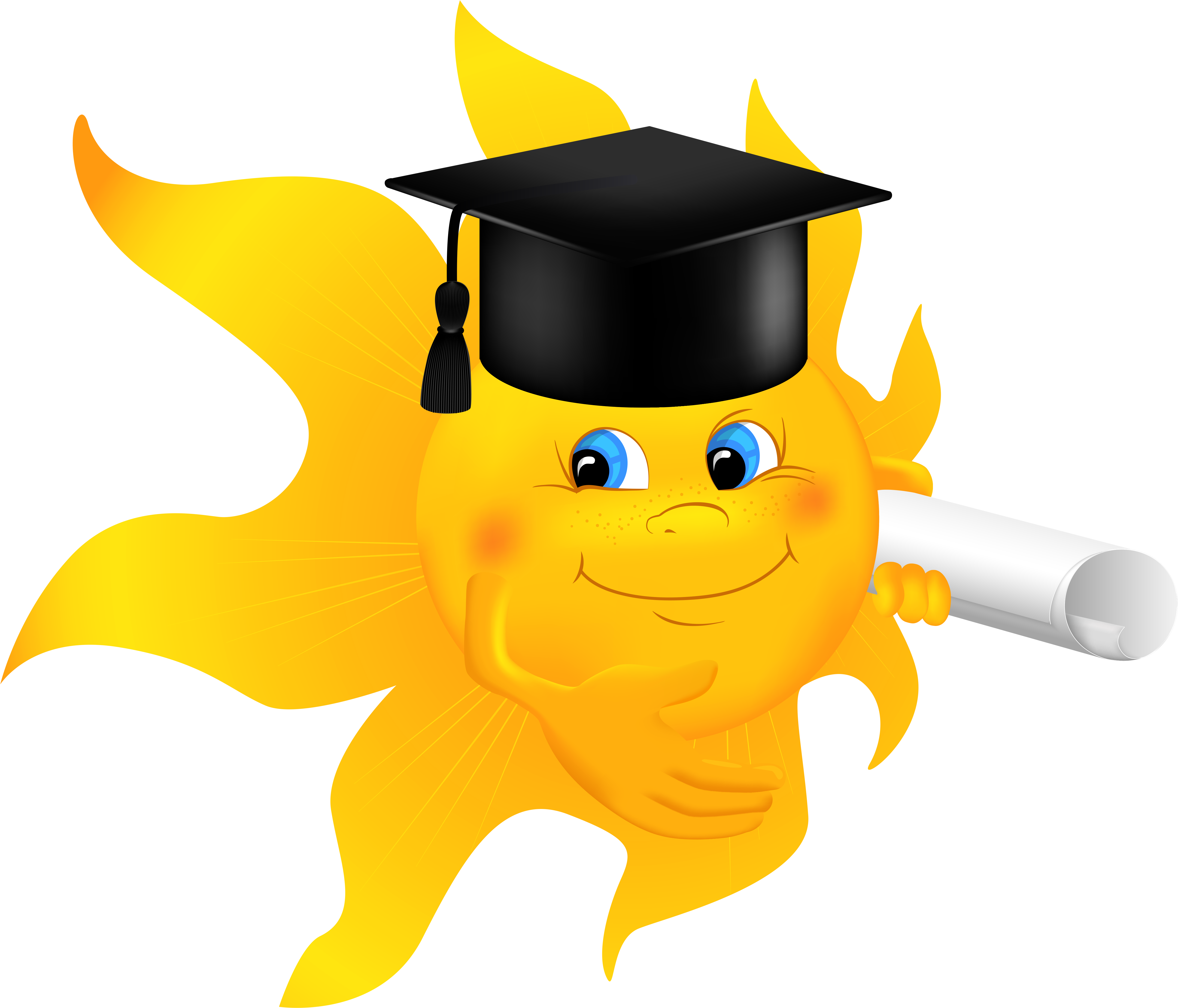 With Diploma Png Image Gallery Yopriceville High - Sun With Graduation Cap (5228x4545), Png Download