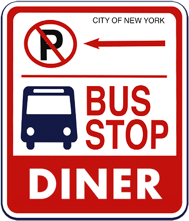 Bus Stop Diner - No Parking Fire Lane Signs With No Parking Symbol,black/red (465x465), Png Download