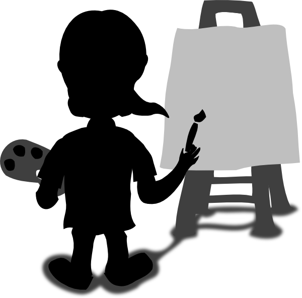 Cartoon Character Painting Blank Slate Svg Clip Arts (600x592), Png Download