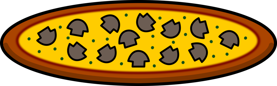 Pizza Edible Mushroom Pepperoni Fast Food - Mushroom Clipart (1087x340), Png Download
