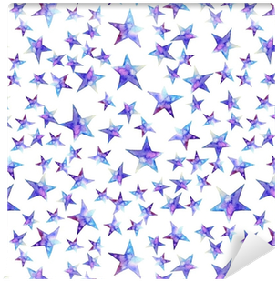 Seamless Pattern Of Colorful Watercolor Star Icon - Blue (400x400), Png Download
