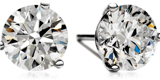 Diamond Stud Earrings Png (640x640), Png Download