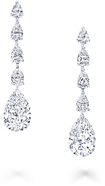 A Pair Of Graff Pear Shape Diamond Earrings - Earrings (1000x1000), Png Download