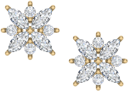 Flower Bomb Diamond Earrings - Earring (600x600), Png Download