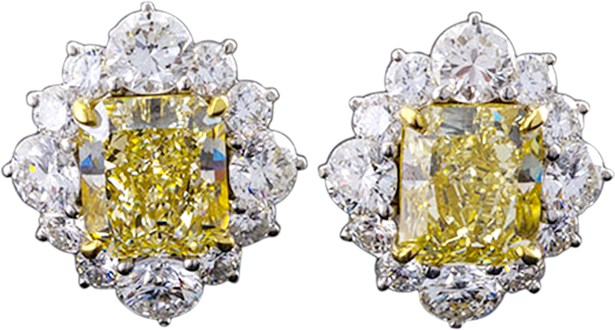 Fancy Light Yellow Diamond Earrings, - Diamond (2500x2000), Png Download