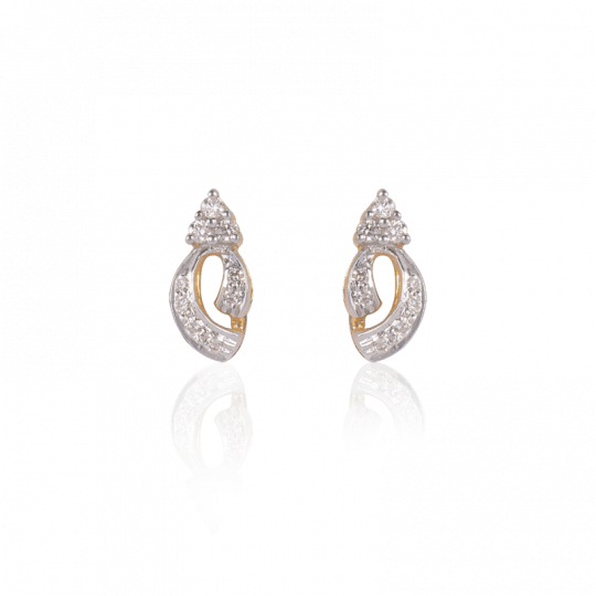 18kt Yellow Gold And Diamond Earring - Earrings (540x540), Png Download