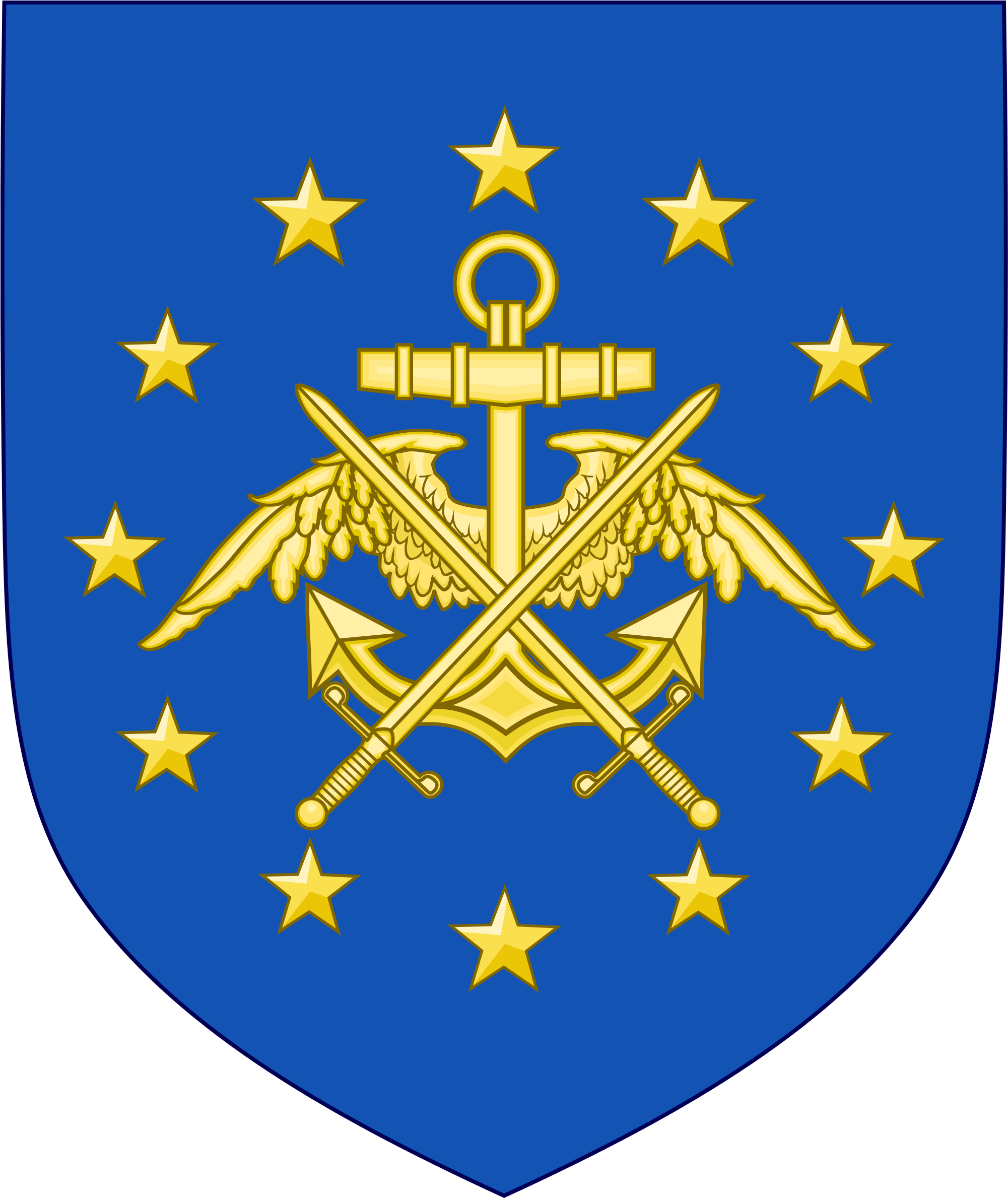 European Union Military Staff Military Coat Of Arms - United States Of Europe Logo (858x1024), Png Download
