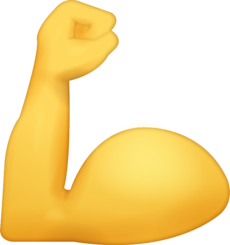 Post - Flexed Biceps Emoji (450x480), Png Download
