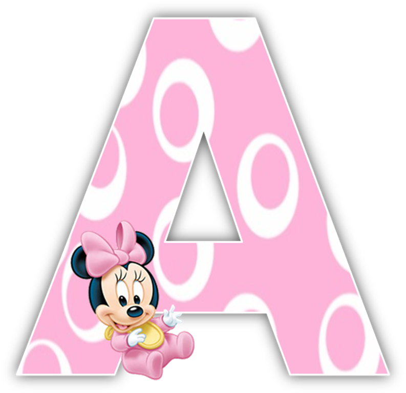 Baby Minnie Mouse 1st Birthday Party Alphabet & Numbers - Baby Minnie Mouse Alphabet (801x787), Png Download