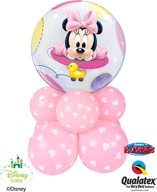 Baby Minnie Super Base - 22" Single Bubble Baby Minnie - Mylar Balloons Foil (556x700), Png Download