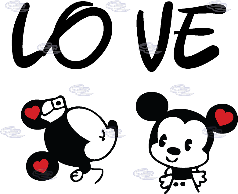 Mickey And Minnie Cute Kissing (812x697), Png Download