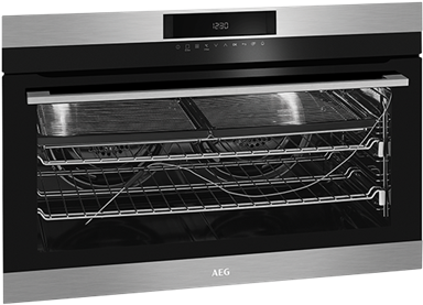 Aeg 90cm Sensecook Pyroluxe Oven Bpk722910m - Toaster Oven (800x500), Png Download