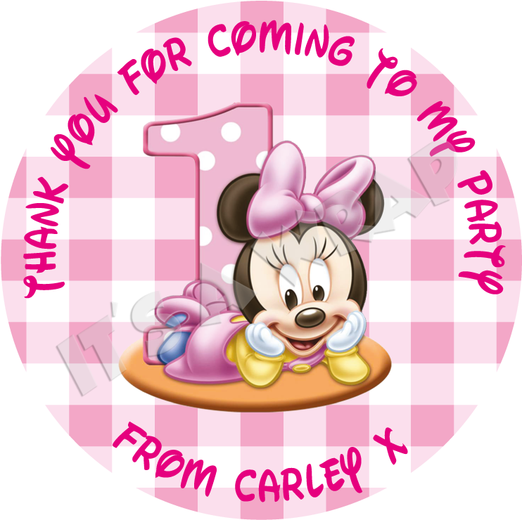 Baby Minnie Sweet Cone Stickers - Minnie's First Birthday Molded Candle (765x765), Png Download