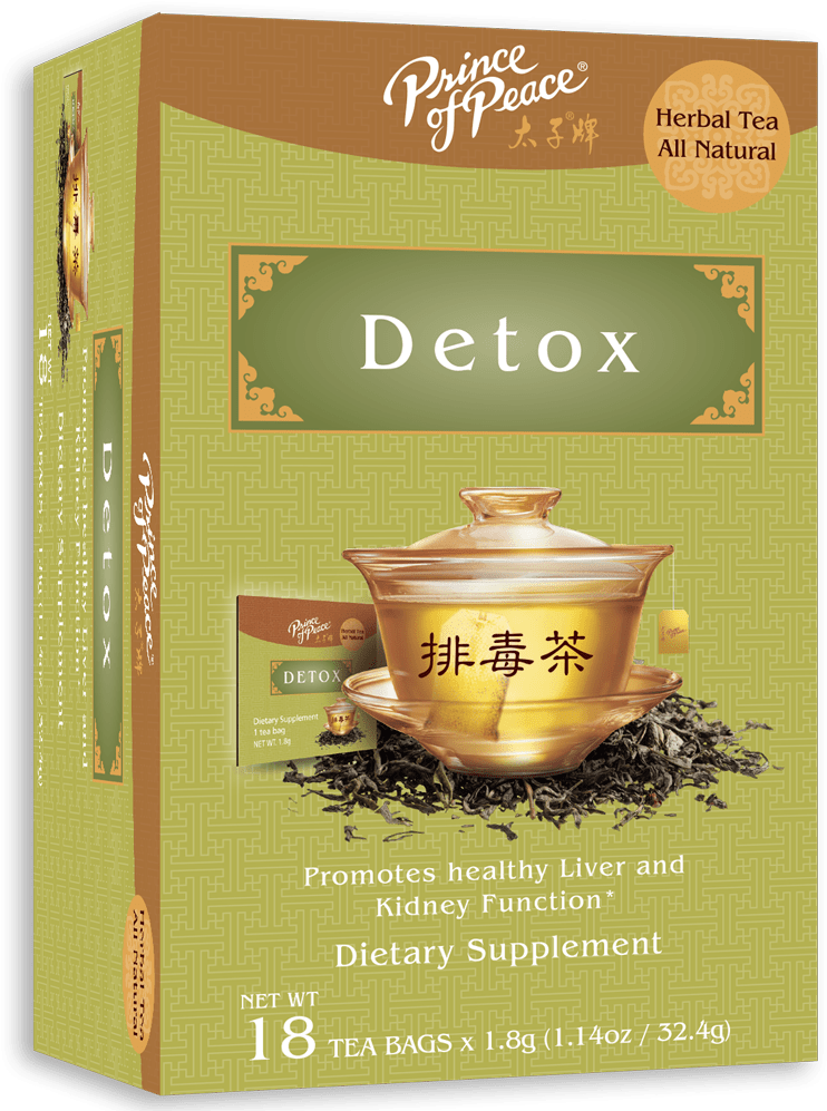 Detox Tea, 18 Bags - Prince Of Peace Herbal Tea Relax 18 Bags Box (1000x1000), Png Download