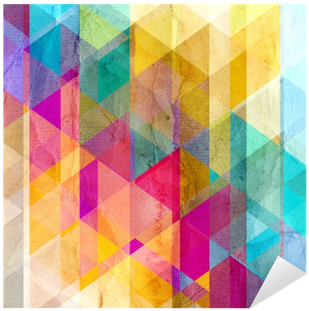 Watercolor Geometric Background With Triangles Sticker - Fondo Acuarela Geometrica (400x400), Png Download