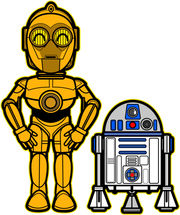 C3po & R2d2 - Star Wars Kawaii (500x625), Png Download