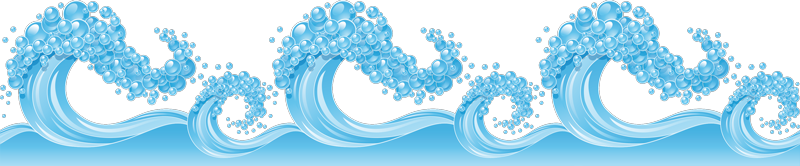 Water Waves Tile Sticker - Illustration (800x166), Png Download