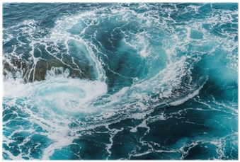 Vertiginous, Swirling Foamy Water Waves At The Ocean - Ocean From Above Waves (400x400), Png Download