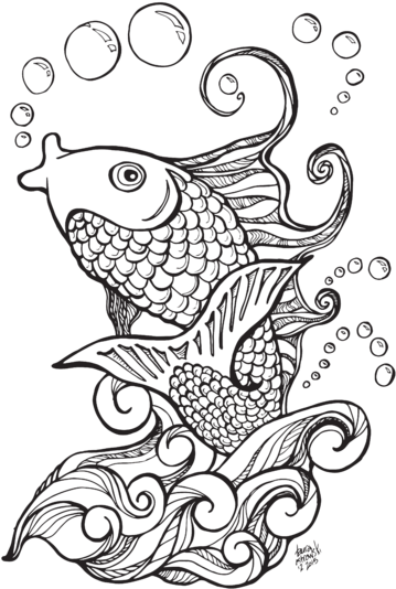 Bleed Area May Not Be Visible - Everybody Is A Genius Koi Fish Note Cards (600x600), Png Download