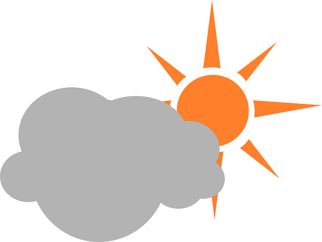 Vector Clip Art Of Weather Forecast Color Symbol For - Transparent Partly Cloudy Symbol (500x377), Png Download