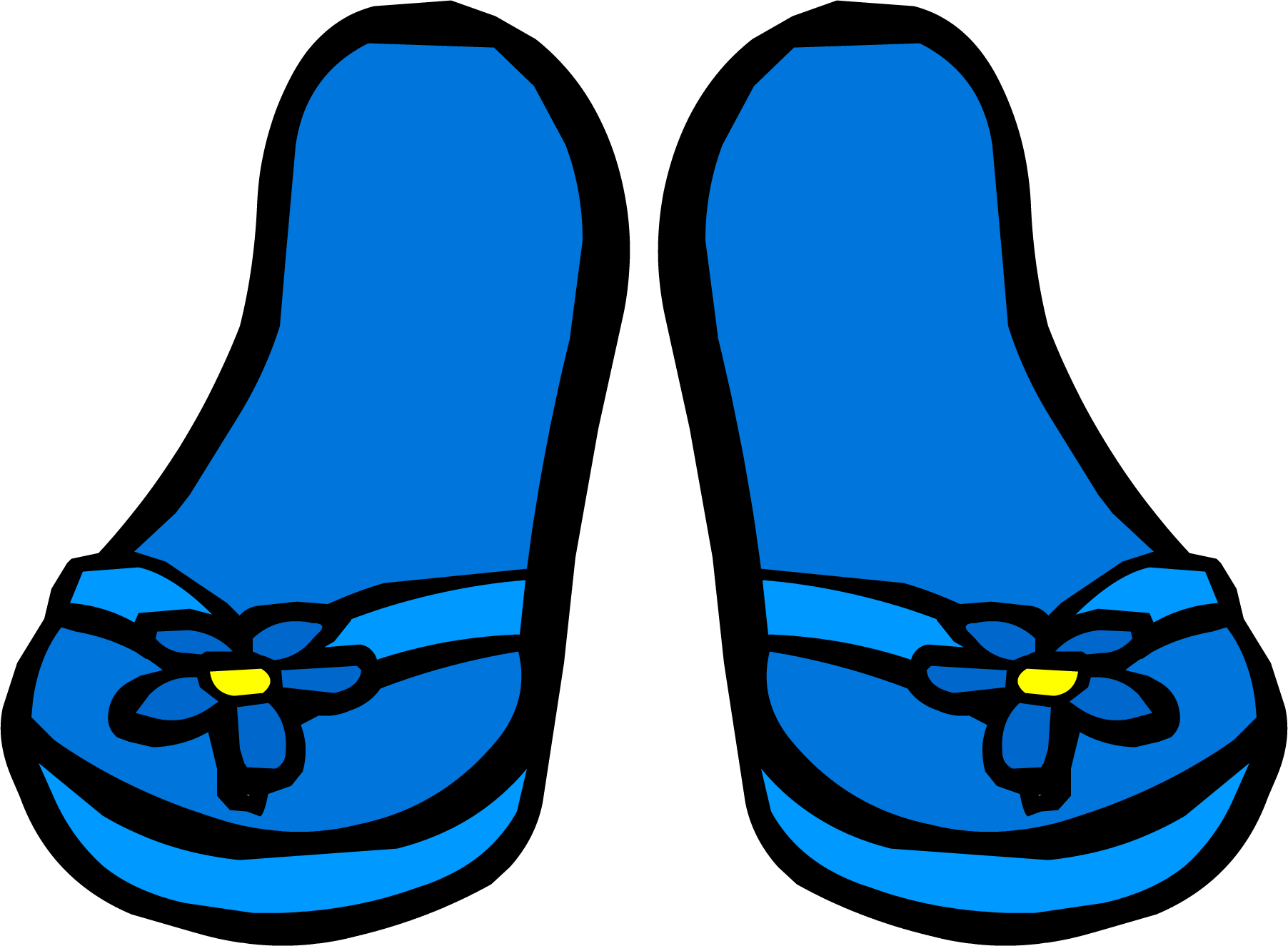Blue Flower Sandals - Flip Flops Club Penguin (1804x1325), Png Download