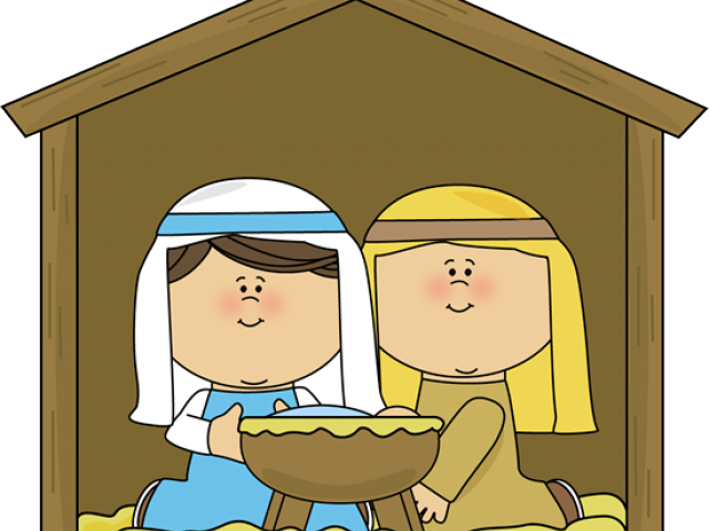 Mary And Baby Jesus Clipart - Transparent Background Nativity Clipart Transparent (640x480), Png Download