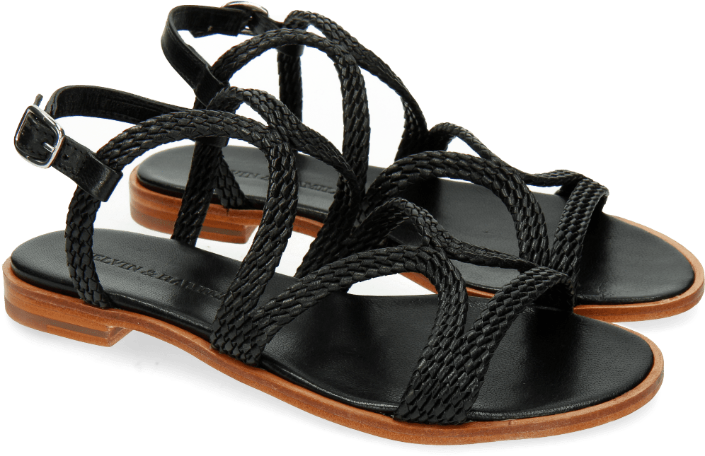 Sandals Sandra 28 Woven Mesh Black - Damen Sandaletten Melvin & Hamilton Damenschuh (1024x1024), Png Download